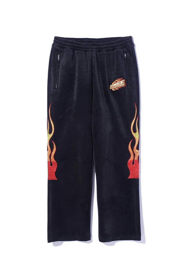 XLARGE エクストララージ 101244031006 VELOUR TRACK PANTS ベロアトラックパンツ BLACK 正規通販 メンズ レディース