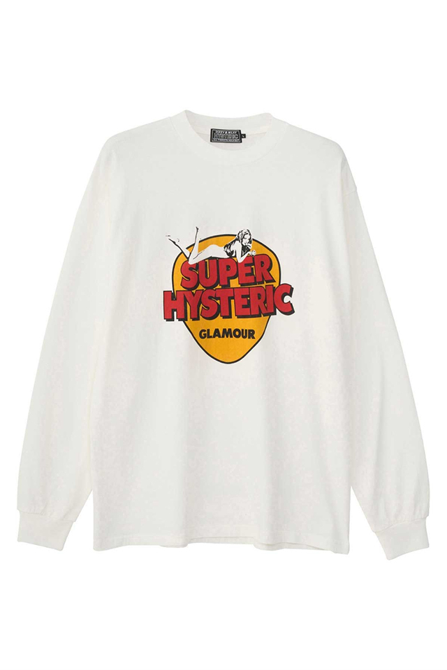 HYSTERIC GLAMOUR ヒステリックグラマー 02243CL11 SUPER HYSTERIC Tシャツ WHITE 正規通販 メンズ