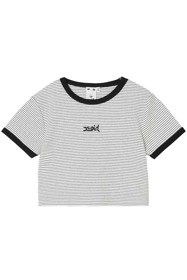 X-girl エックスガール 105232013025 MILLS LOGO S/S CROPPED TOP X-girl クロップド丈Tシャツ MULTI 正規通販 レディース