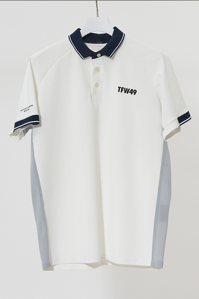 TFW49 ティーエフダブリューフォーティーナイン T102510009 LINE SLEEVE POLO ラインスリーブポロシャツ WHITE 正規通販 ゴルフ メンズ 2025年3月31日入荷予定