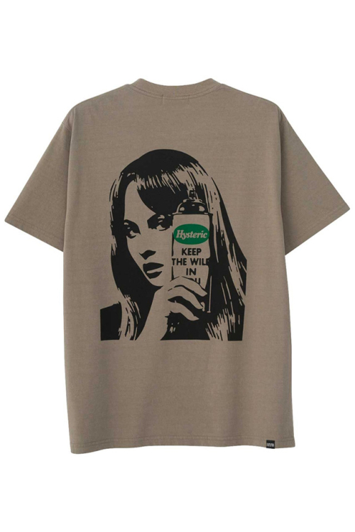 HYSTERIC GLAMOUR ヒステリックグラマー 02243CT04 GRAFFITI GIRL Tシャツ KHAKI 正規通販 メンズ