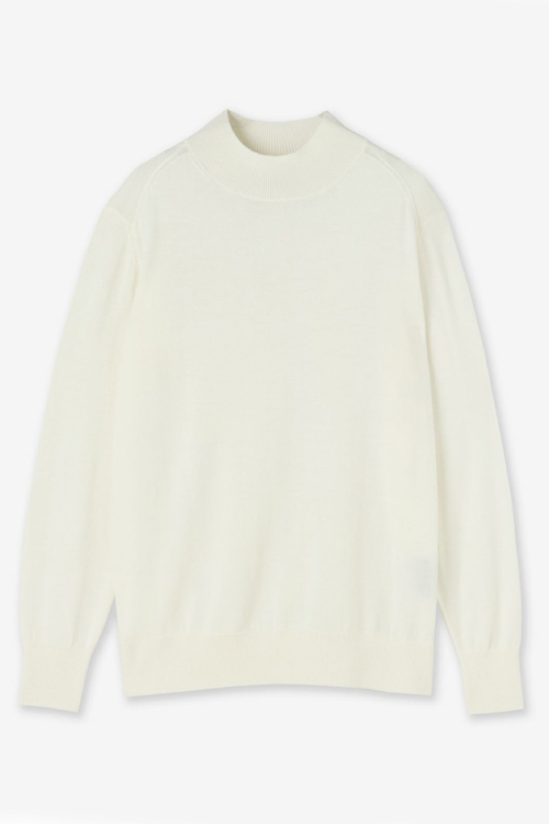 junhashimoto ジュンハシモト 1092420004 12G MOCK NECK KNIT モックネックニット WHITE 正規通販 メンズ