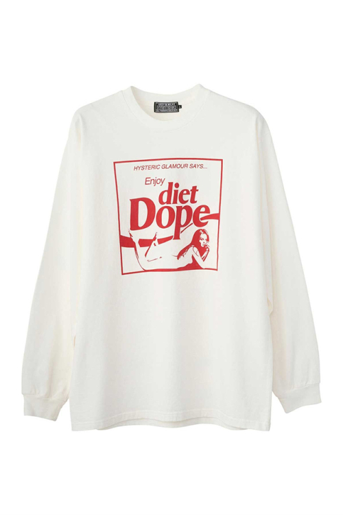 HYSTERIC GLAMOUR ヒステリックグラマー 02251CL02 DIET DOPE Tシャツ WHITE 正規通販 メンズ