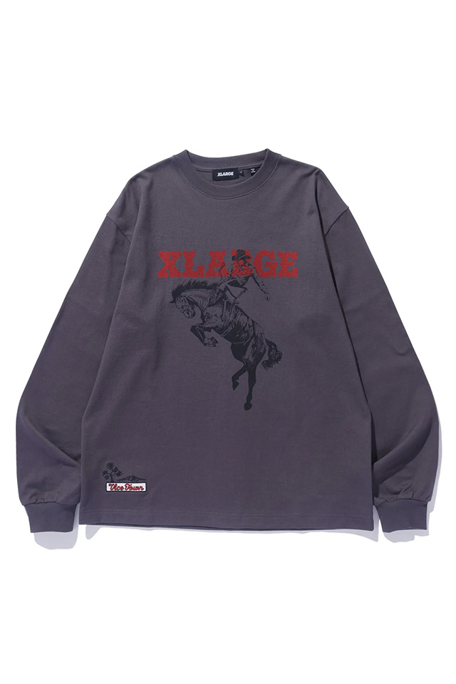 XLARGE エクストララージ 101244011001 VICE TOWN HEAVYWEIGHT L/S TEE ロングスリーブTシャツ CHACOAL 正規通販 メンズ レディース