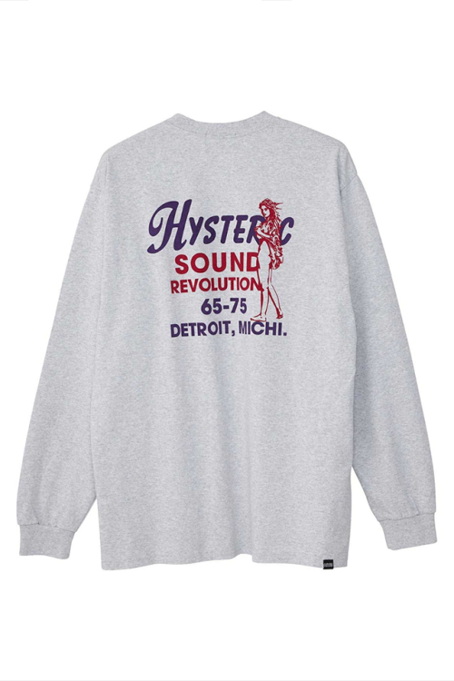 HYSTERIC GLAMOUR ヒステリックグラマー 02243CL07 SOUND REVOLUTION Tシャツ TOP GRAY 正規通販 メンズ