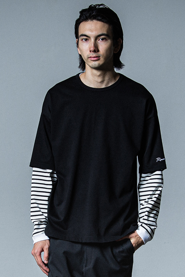 RESOUND CLOTHING リサウンドクロージング RC33-T-003 fake layered longsleave フェイクレイヤードロングスリーブTシャツ BKBORDER 正規通販 メンズ