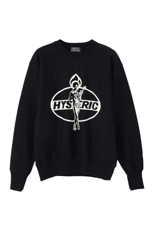 HYSTERIC GLAMOUR ヒステリックグラマー 02243CS03 DYNAMITE ANGEL スウェット BLACK 正規通販 メンズ