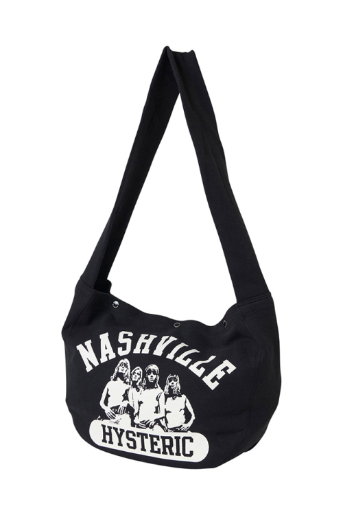 HYSTERIC GLAMOUR ヒステリックグラマー 01243QB08 NASHVILLE スウェットニュースペーパーバッグ BLACK 正規通販 レディース メンズ