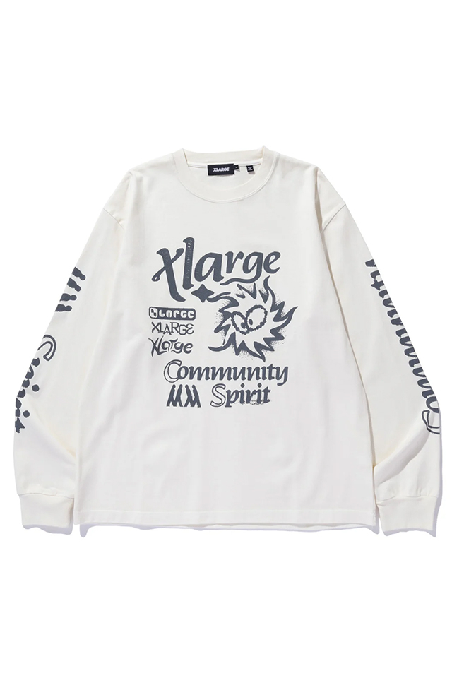 XLARGE エクストララージ 101251011005 COMMUNITY SPIRIT L/S TEE ロングスリーブTシャツ OFF WHITE 正規通販 メンズ レディース