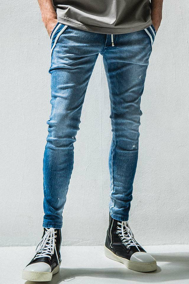 RESOUND CLOTHING  リサウンドクロージング RC33-ST-014D EX denim jersey EDGE PT デニムジャージエッジパンツ LIND 正規通販 メンズ