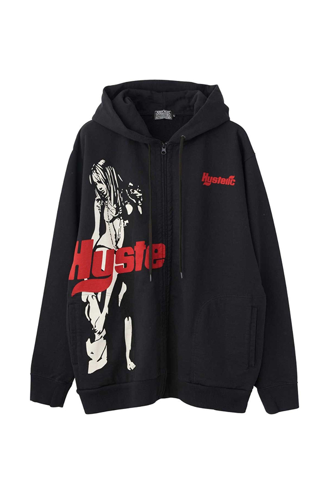 HYSTERIC GLAMOUR ヒステリックグラマー 02251CF01 HYSTERIC TIMES パーカー BLACK 正規通販 メンズ