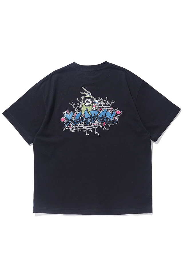 XLARGE エクストララージ 101242011032 AEROSOL GAFFITI S/S TEE Tシャツ BLACK 正規通販 メンズ レディース