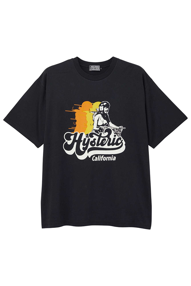 HYSTERIC GLAMOUR ヒステリックグラマー 02241CT34 CALIFORNIA 70 Tシャツ BLACK 正規通販 メンズ