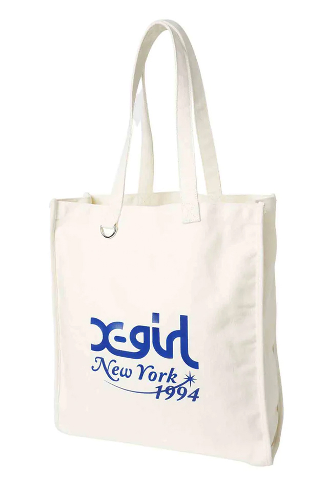 X-girl エックスガール 105234053003 X-girl NEW YORK CANVAS TOTE BAG キャンバストートバッグ WHITE 正規通販 レディース