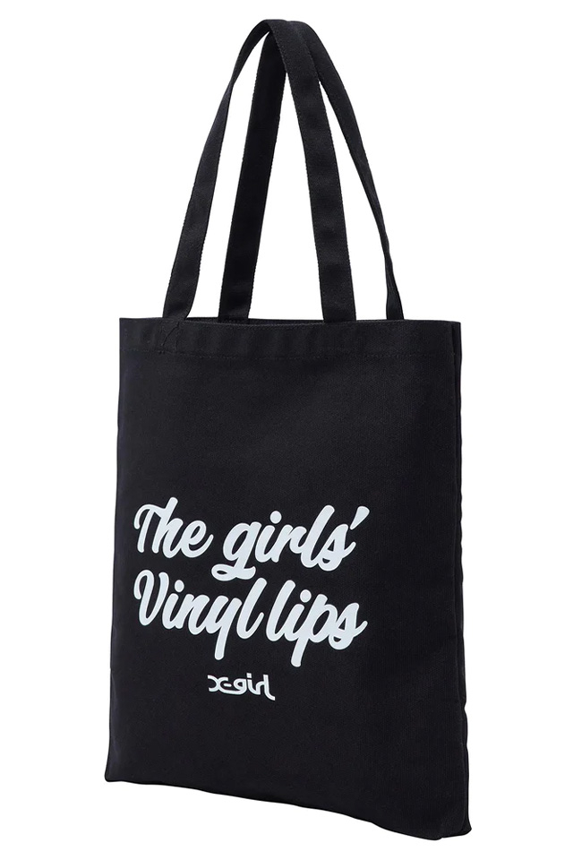 X-girl エックスガール 1052320530051 VINYL LIP FACE CANVAS TOTE BAG X-girl キャンバストートバッグ BLACK 正規通販 レディース