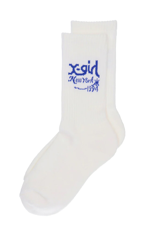 X-girl エックスガール 105234054013 X-girl NEW YORK RIB SOCKS ソックス WHITE 正規通販 レディース