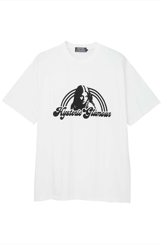 HYSTERIC GLAMOUR ヒステリックグラマー 02241CT27 HG RAINBOW Tシャツ WHITE 正規通販 メンズ