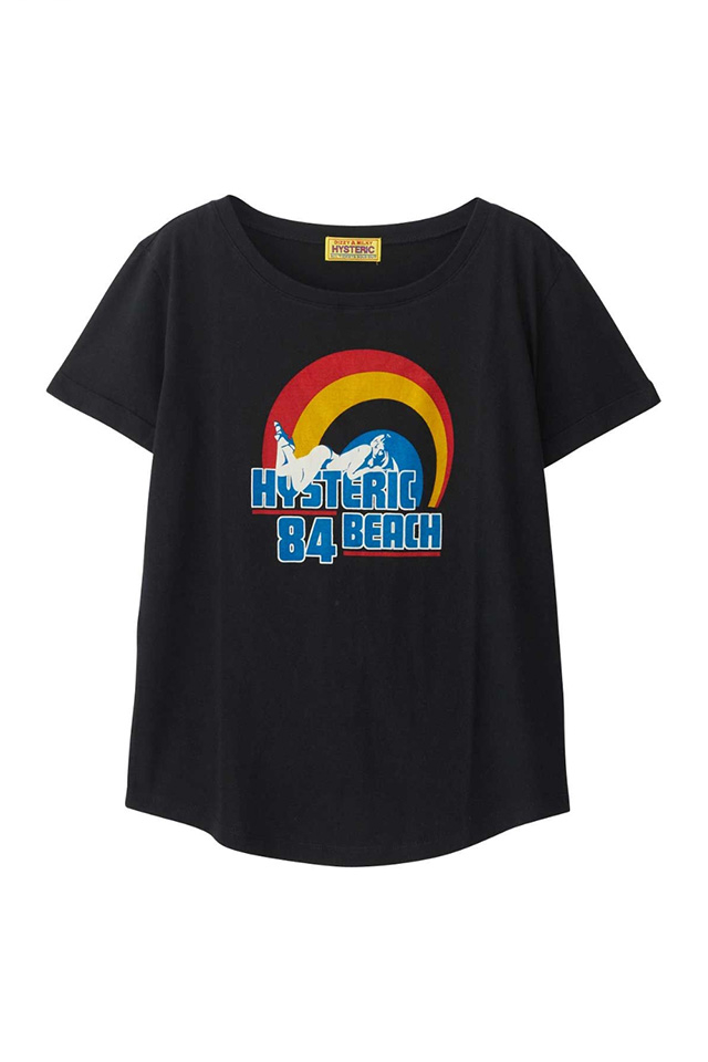 HYSTERIC GLAMOUR ヒステリックグラマー 01241CT20 HYSTERIC BEACH Tシャツ BLACK 正規通販 レディース