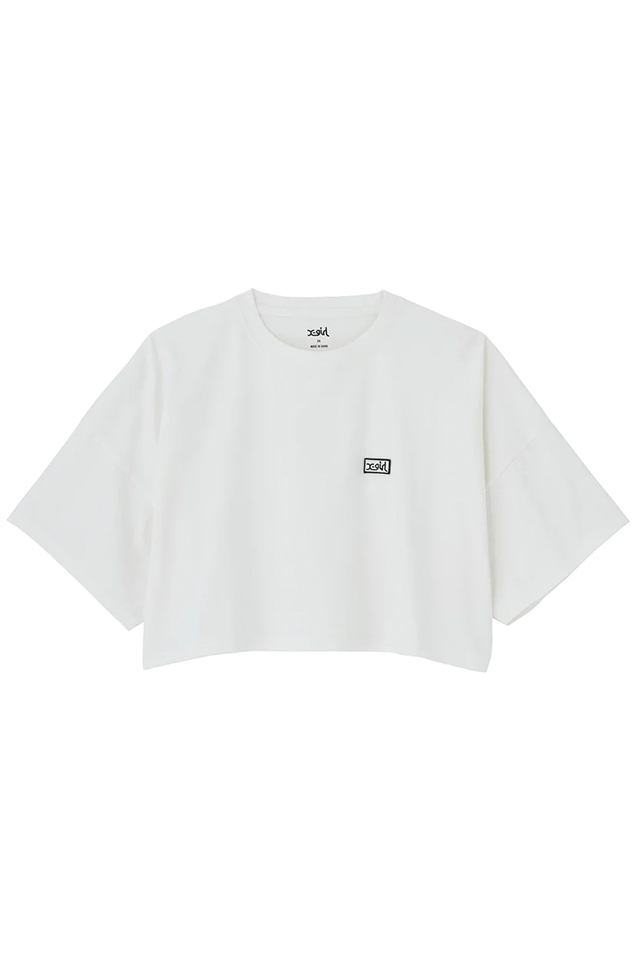 X-girl エックスガール 105232011022 BOX LOGO S/S WIDE TEE X-girl クロップド丈ワイドTシャツ WHITE 正規通販 レディース