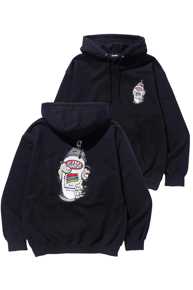 XLARGE エクストララージ 101231012016 SHAKE THE SPRAY HOODED SWEAT XLARGE パーカー BLACK 正規通販 メンズ レディース