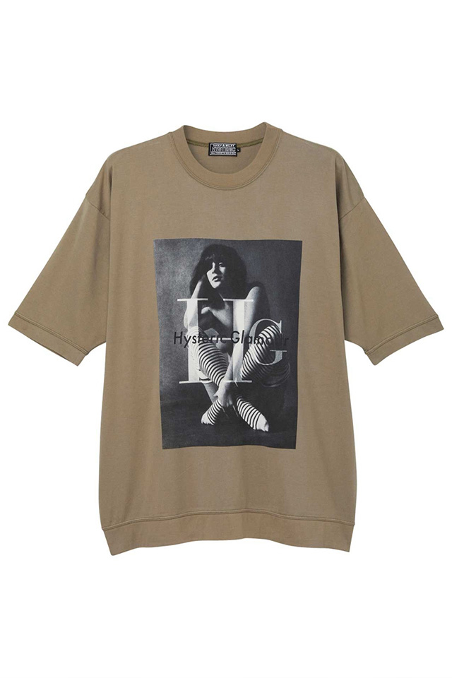 HYSTERIC GLAMOUR ヒステリックグラマー 02241CT38 HG WOMAN Tシャツ KHAKI 正規通販 メンズ