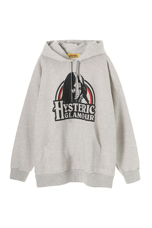 HYSTERIC GLAMOUR ヒステリックグラマー 01243CF01 SUNSET NY オーバーサイズパーカー TOP GRAY 正規通販 レディース メンズ