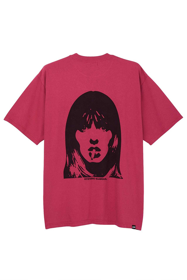 HYSTERIC GLAMOUR ヒステリックグラマー 02241CT42 STILL HEAVY SMOKER Tシャツ PINK 正規通販 メンズ