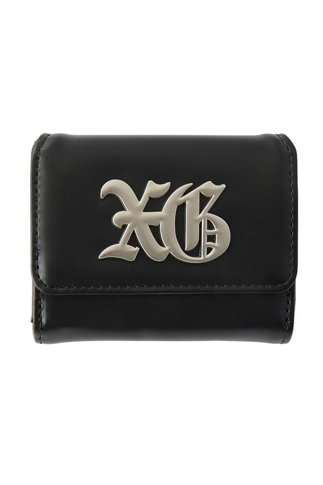 X-girl エックスガール 105244054006 OLD ENGLISH LOGO BUCKLE FAUX LEATHER MINI WALLET 財布 BLACK 正規通販 レディース