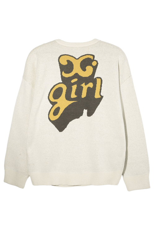 X-girl エックスガール 105243015003 POP LOGO JACQUARD KNIT TOP ジャガードニット WHITE 正規通販 レディース