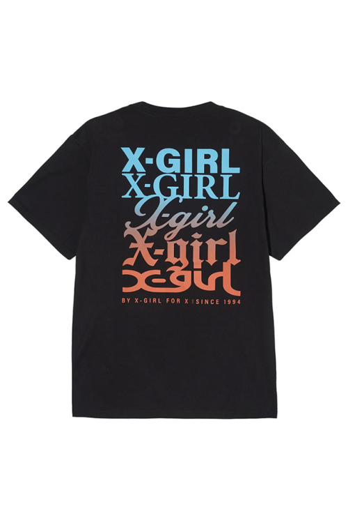 X-girl エックスガール 105243011015 X-girl VARIOUS LOGOS S/S TEE Tシャツ BLACK 正規通販 レディース