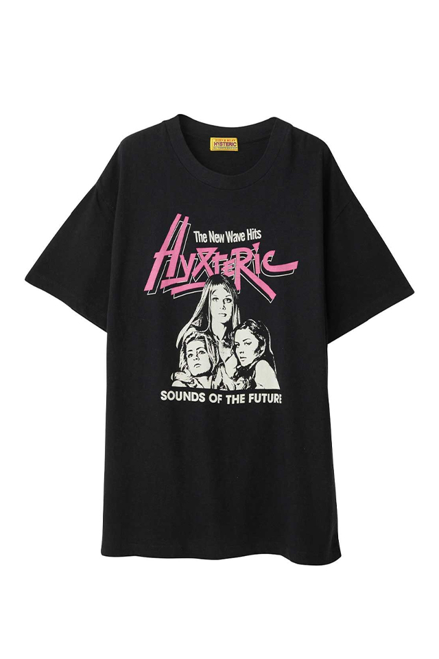 HYSTERIC GLAMOUR ヒステリックグラマー 01251CT01 SOUND OF THE FUTURE オーバーサイズTシャツ BLACK 正規通販 レディース