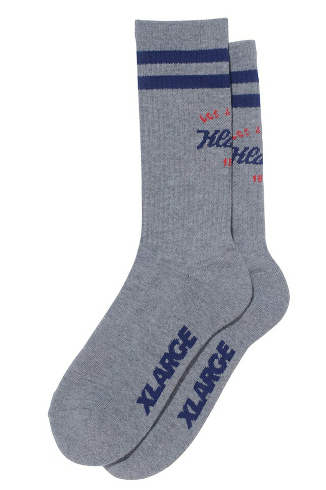 XLARGE エクストララージ 101221054009 TEAM LOGO SOCKS XLARGE ソックス ASH 正規通販 メンズ レディース