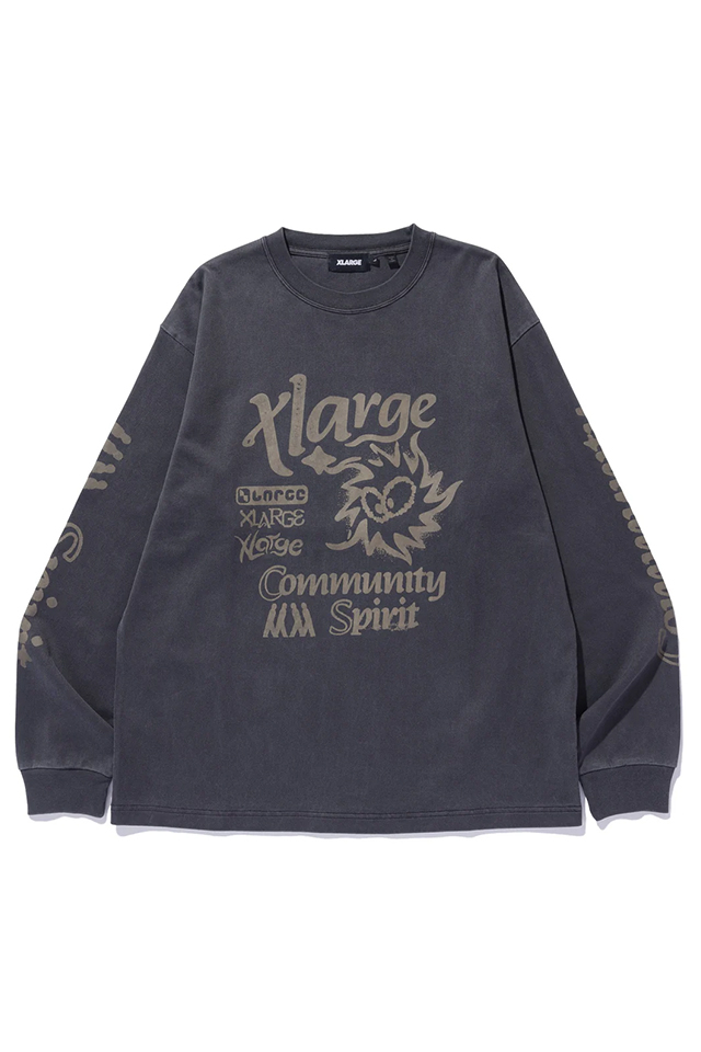 XLARGE エクストララージ 101251011005 COMMUNITY SPIRIT L/S TEE ロングスリーブTシャツ BLACK 正規通販 メンズ レディース