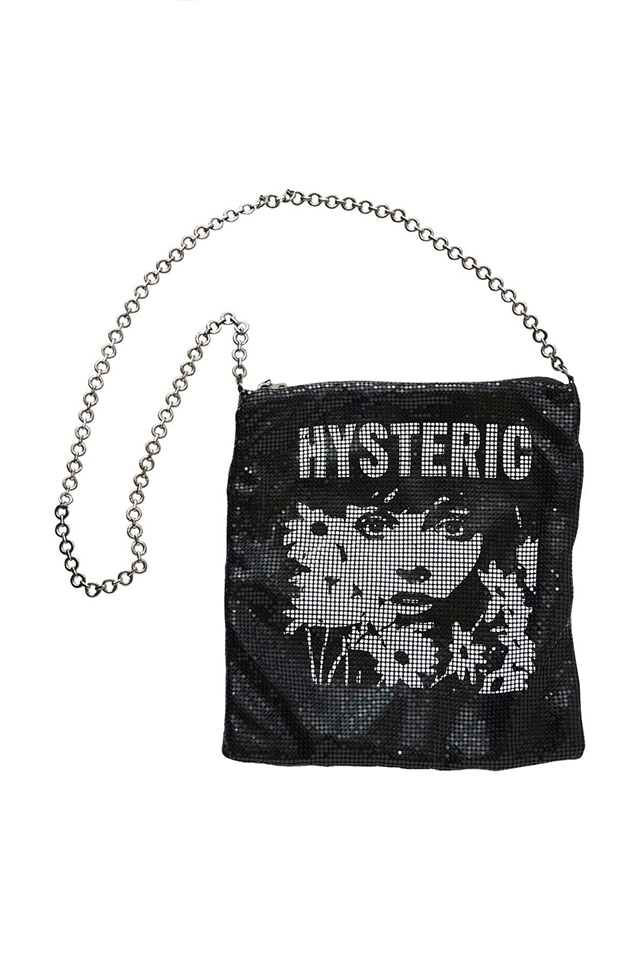 HYSTERIC GLAMOUR ヒステリックグラマー 01243QB04 FLOWER TRAVELING メタルメッシュショルダーバッグ BLACK 正規通販 レディース