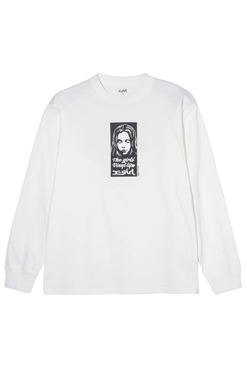 X-girl エックスガール 105243011017 VINYL LIP FACE L/S TEE ロングスリーブTシャツ WHITE 正規通販 レディース