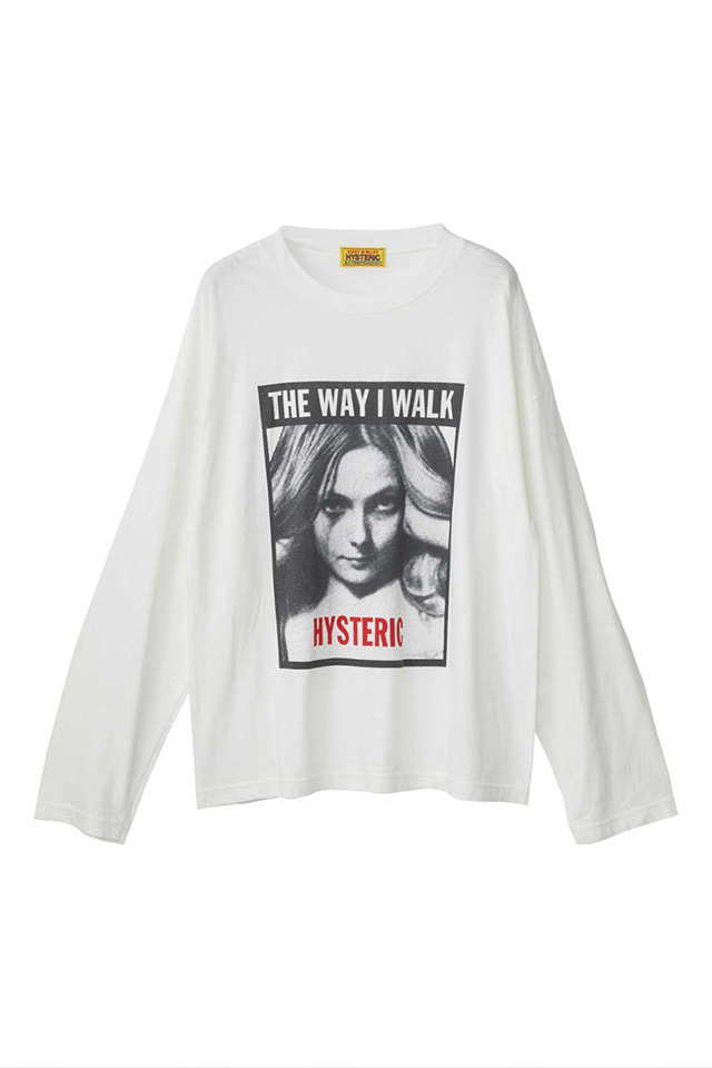 HYSTERIC GLAMOUR ヒステリックグラマー 01243CL08 THE WAY Tシャツ WHITE 正規通販 レディース