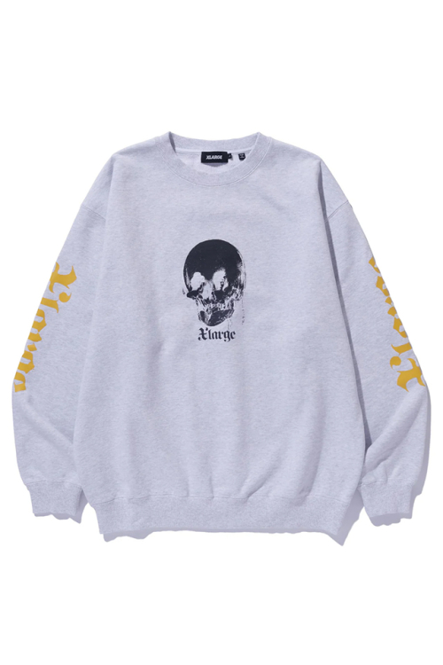 XLARGE エクストララージ 101243012014 SKULL LADY CREWNECK SWEATSHIRT クルーネックスウェット ASH 正規通販 メンズ レディース