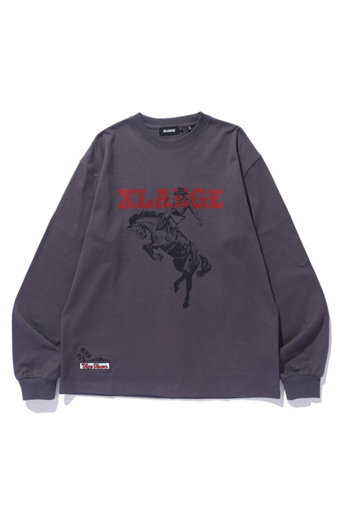 XLARGE エクストララージ 101244011001 VICE TOWN HEAVYWEIGHT L/S TEE ロングスリーブTシャツ CHACOAL 正規通販 メンズ レディース