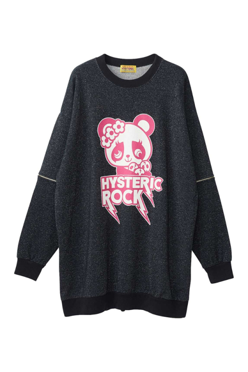 HYSTERIC GLAMOUR ヒステリックグラマー 01243CO03 HYSTERIC ROCK PANDA ワンピース BLACK 正規通販 レディース